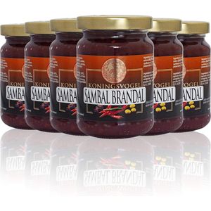 Koningsvogel® 6 x 200 gram Sambal Brandal | Voordeelpak | oosterse keuken | Aziatisch koken | vegetarisch