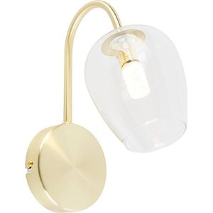 QAZQA elien - Klassieke Dimbare LED Smart Wandlamp incl. wifi met Dimmer voor binnen - 1 lichts - D 18 cm - Goud/messing - Woonkamer | Slaapkamer | Keuken