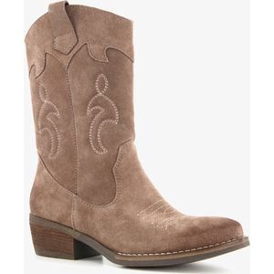 Harper suede dames cowboy western laarzen taupe - Bruin - Echt leer - Maat 40