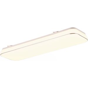 LED Plafondlamp - Plafondverlichting - Trion Lana - 28W - Warm Wit 3000K - Dimbaar - Rechthoek - Wit - Kunststof