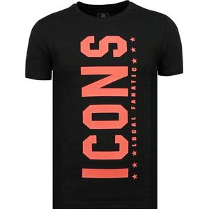 ICONS Vertical - Luxe T shirt Heren - 6362Z - Zwart