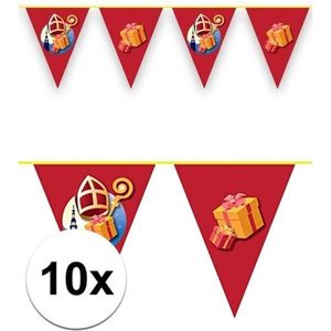 10x Sinterklaas slinger / vlaggenlijn - 1000 cm - Sint versiering