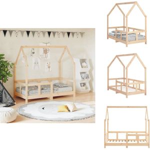 vidaXL Kinderbedframe - Kinderbedframes - Kinderbed - Peuterbed - Kinderbedframe 70x140 cm massief grenenhout