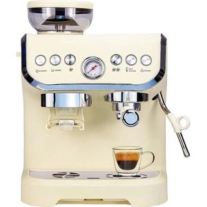 Koffiezetapparaat - Inclusief Koffiegrinder - Espressomachine - Bonenmaler - Espressomachine - 15 Bar - 2 L Waterreservoir - Cream