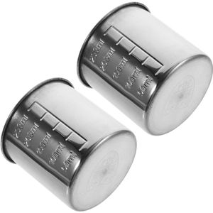 2 Roestvrijstalen Maatbekers met Schaalverdeling - 250 ml