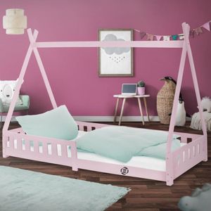 Equivera Grondbed - Peuterbed - Kinderbed - Bedhuisje - Huisbed - Grondbed Peuter - Laag Bed - Vloerbed