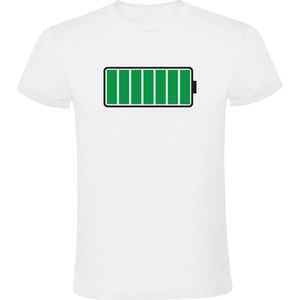 Volle batterij Heren T-shirt - opgeladen - energie - streepjes - stroom