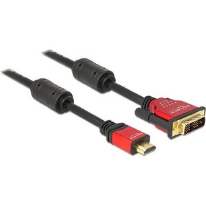 Delock - HDMI naar DVI kabel - 5 m - Zwart/Roze
