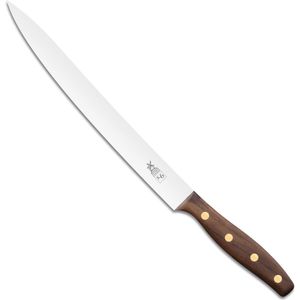 Robert Herder K6 Vleesmes / Fileermes - RVS - Spits - Lemmet 23 cm - Heft Walnotenhout