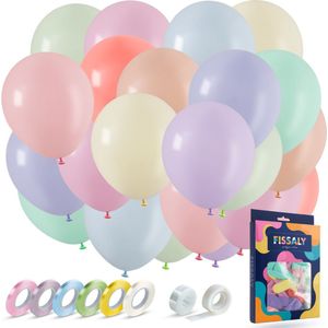 Fissaly 40 Stuks Gekleurde Pastel Helium Latex Ballonnen – Verjaardag Feest Versiering – Decoratie