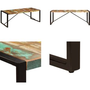 vidaXL Eettafel 220x100x75 cm massief gerecycled hout - Eettafel - Eettafels - Eetkamertafel - Eetkamertafels