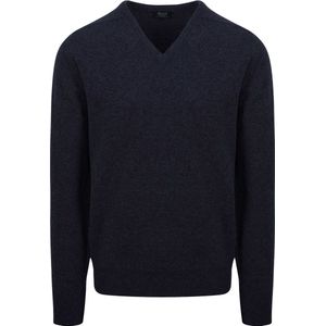 William Lockie - Pullover Lamswol V Midnight Navy - Heren - Maat M - Regular-fit