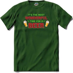 It's the most wonderful time for a beer - foute bier kersttrui - T-Shirt - Dames - Bottle Groen - Maat L