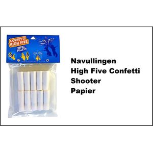 10x Navulling High Five Confetti Shooter met papieren snippers - shooter papier hig five thema feest festival party jubileum huwelijk