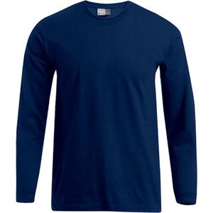 Donker Blauw t-shirt lange mouwen merk Promodoro maat 3XL