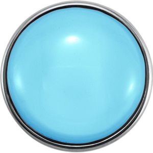 Quiges - Dames Click Button Drukknoop 18mm Lichtblauw - EBCM032