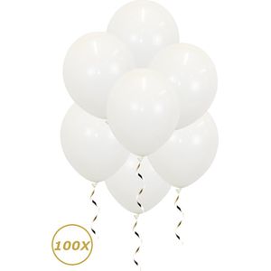 Witte Helium Ballonnen 2024 NYE Verjaardag Versiering Feest Versiering Ballon Bruiloft Wit Decoratie - 100 Stuks