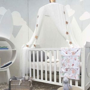 Meisjes Bedhemel - Prinses Hemelbed Muggennet Baby Kinderkamer Speelkamer Decor Koepel Premium Netten Gordijnen - Wit