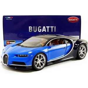 Bburago Bugatti Chiron 2016 - Blauw/Zwart Schaal 1:18
