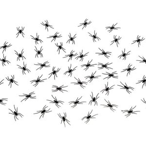 Chaks nep spinnen/spinnetjes 4 x 2 cm - zwart - 200x stuks - Horror/griezel thema decoratie beestjes