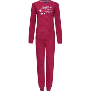 Pastunette - Dames Pyjama set Nicky - Rood - Organisch Katoen - Maat 50