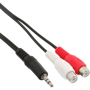 Adapter kabel 3,5mm mini Jack mannelijk - Tulp stereo 2RCA vrouwelijk - 1 meter
