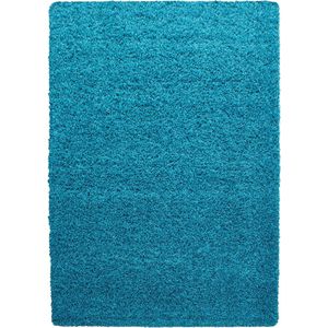 Pochon - Tapijt Life - Turquoise - 230x160x3 - Vloerkleed - Effen - Hoogpolige Vloerkleed - Rechthoekige Tapijt - Rechthoekige Vloerkleed