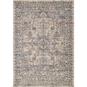 Vercai Rugs Troye Collectie - Laagpolig Vloerkleed - Meerkleurig Tapijt voor Woonkamer - Polyester - Ivoor - 160x230 cm