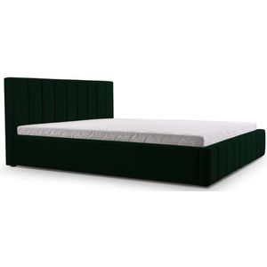 Bed 01 - Gestoffeerd bed met Fluweel Beklede Tweepersoonsbed - 180x200 cm - Elegant en Comfortabel - Donkergroen (TRINITY 28)