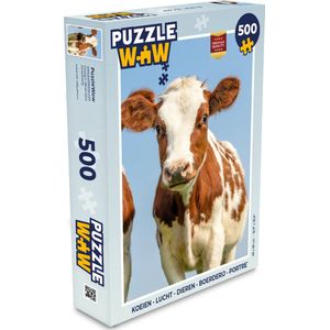 Puzzel Koeien - Lucht - Dieren - Boerderij - Portret - Legpuzzel - Puzzel 500 stukjes