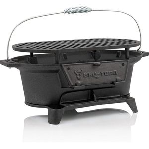 Gietijzeren Hibachi Grillpan voor Camping en Tuin - Draagbare Houtskool Grill 50 x 25 cm