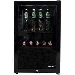 Husky KK70-BK-NL-HU - Dranken koeler - 71 Liter - Horeca - Met Glazen Deur - Zwart