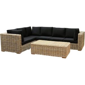 Nissah XL hoek loungeset 3-delig naturel rotan links