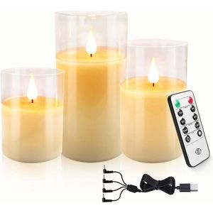 Equivera Oplaadbare LED Kaarsen - Elektrische Kaarsen - Oplaadbare Waxinelichtjes - Realistische Kaarsen - Kerstverlichting - Veilig en Duurzaam