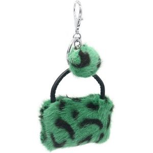 Sleutelhanger Fluffy Handtas - 9x7x3 cm - Groen