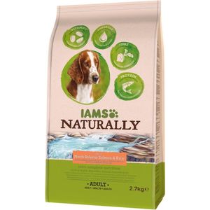 2x Iams Naturally Dog Adult Atlantische Zalm & Rijst 2,7 kg