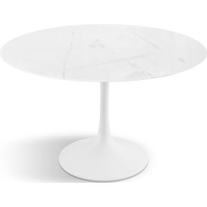 Flute Eettafel Wit Marmer Rond