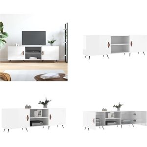 vidaXL Tv-meubel 150x30x50 cm bewerkt hout hoogglans wit - Tv-meubel - Tv-meubelen - Tv Kast - Opbergkast