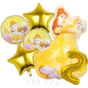 Belle ballon set - Belle en het Beest - 89x64cm - Folie Ballon - Prinses - Themafeest - 2 jaar - Verjaardag - Ballonnen - Versiering - Helium ballon