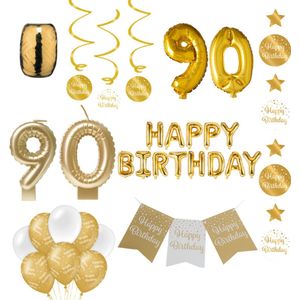90 jaar Verjaardag Versiering pakket Gold