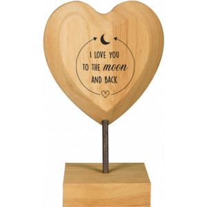 Valentijn - Wooden Heart - I love you to the moon and back - Lint: Speciaal voor jou - Cadeauverpakking