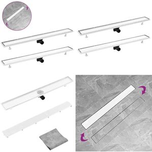 vidaXL Doucheafvoer met 2-in-1 deksel 103x14 cm roestvrij staal - Doucheafvoer - Doucheafvoeren - Douche Afvoer - Douche Afvoeren
