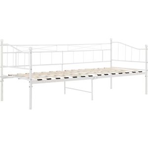 In And OutdoorMatch Slaapbank Jairo - Eenpersoonsbed - 90x200 cm - Wit - Staal - Modern design