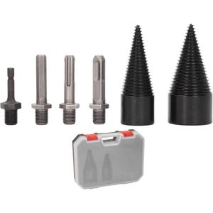 6 Stuks Hout Splitter Boor 32 Mm 42 Mm Afneembare Zware Splitting Kegel Met 4 Handgrepen