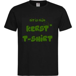 T-shirt Unisex Volwassenen Kerst Kerstmis Man Vrouw Grappig Tekst Dit is mijn kerst t-shirt Op Voorkant | korte mouw | Zwart/Groen | maat S