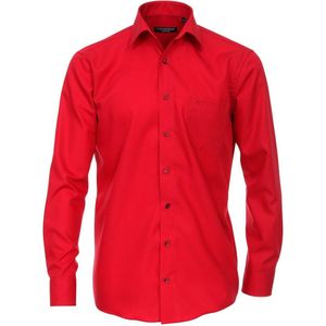 CASA MODA comfort fit overhemd - rood - Strijkvrij - Boordmaat: 43