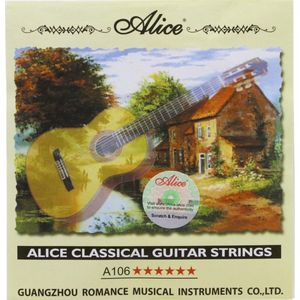 Klassieke Gitaar Snaren Set - Snarenset voor Klassieke Gitaar (6 stuks/EBGDAE)- verzilverd- Alice® A106-H