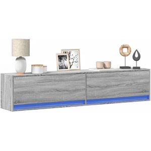 vidaXL Tv-wandmeubel met LED-verlichting 180x31x38 cm grijs sonoma