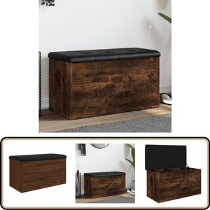 vidaXL Opbergbank - Gerookt eiken - 82x42x45 cm Opbergbankje - Opbergbankjes - Schoenenbankje - Halbankje