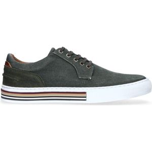 Manfield - Heren - Donkergroene canvas sneakers - Maat 46